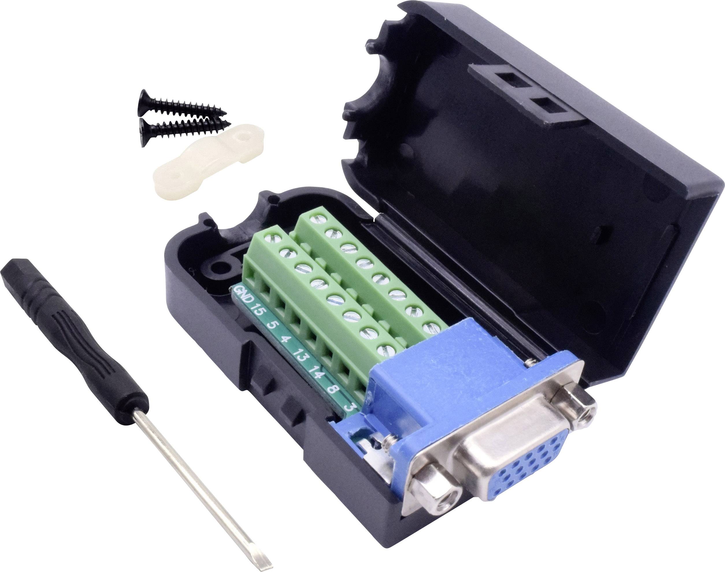 TRU COMPONENTS T1904C097 D-SUB receptacle set Number of pins: 15 Screws 1 pc(s)