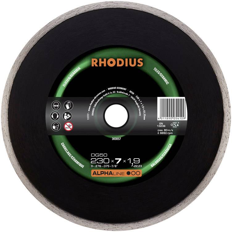 Rhodius 303054 DG50 Diamond cutting disc Diameter 125 mm Bore diameter 22.23 mm Tiles, Ceramic 1 pc(s)
