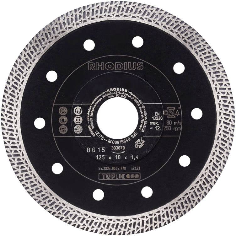 Rhodius 303870 DG15 Diamond cutting disc Diameter 125 mm Bore diameter 22.23 mm Tiles, Ceramic 1 pc(s)