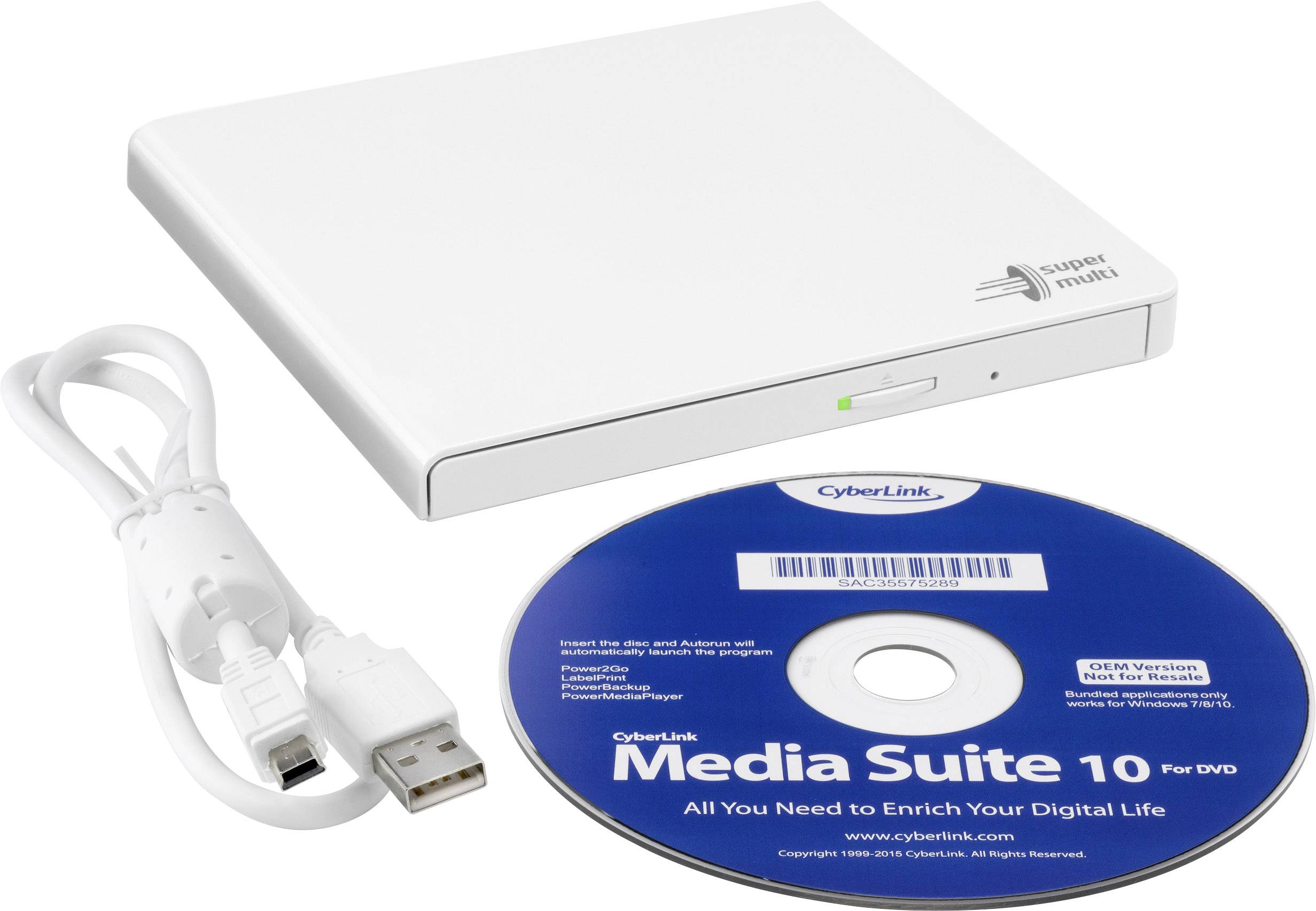 HL Data Storage GP57EW40.AHLE10B External DVD writer Retail USB A (USB 2.0) White