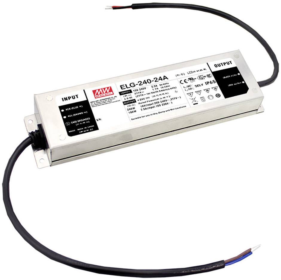 MEAN WELL ELG-240-48AB-3Y LED driver Constant voltage 240 W 2.5 - 5 A 44.8 - 51.2 V DC 3-in-1 dimmer, Suitable for flammable