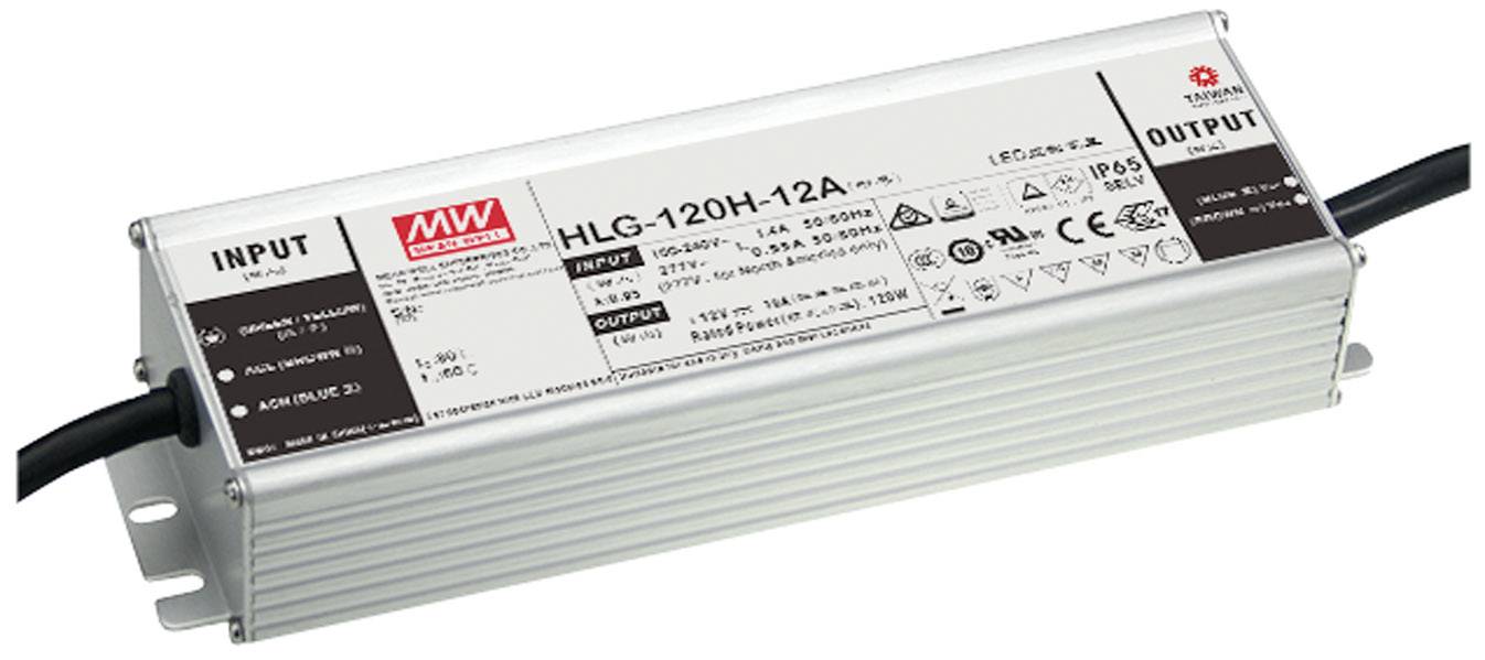 MW Mean Well HLG-120H-12AB LED driver Constant voltage 120 W 5 - 10 A 10.8 - 13.5 V DC dimmable, 3-in-1 dimmer, adjustable, PFC