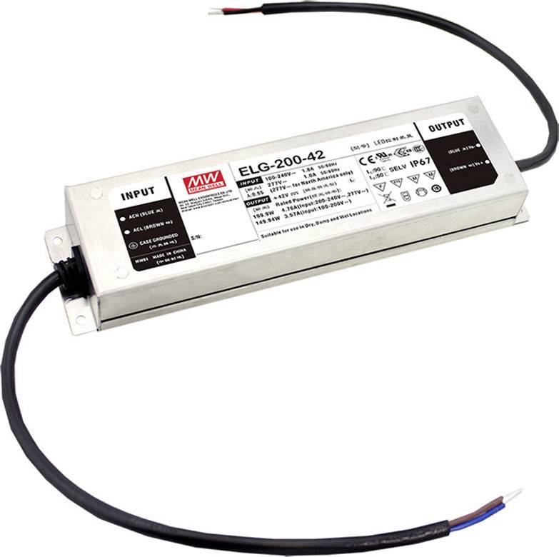 MEAN WELL ELG-200-48AB-3Y LED driver Constant voltage 199.68 W 2.08 - 4.16 A 44.8 - 51.2 V DC 3-in-1 dimmer, Suitable for