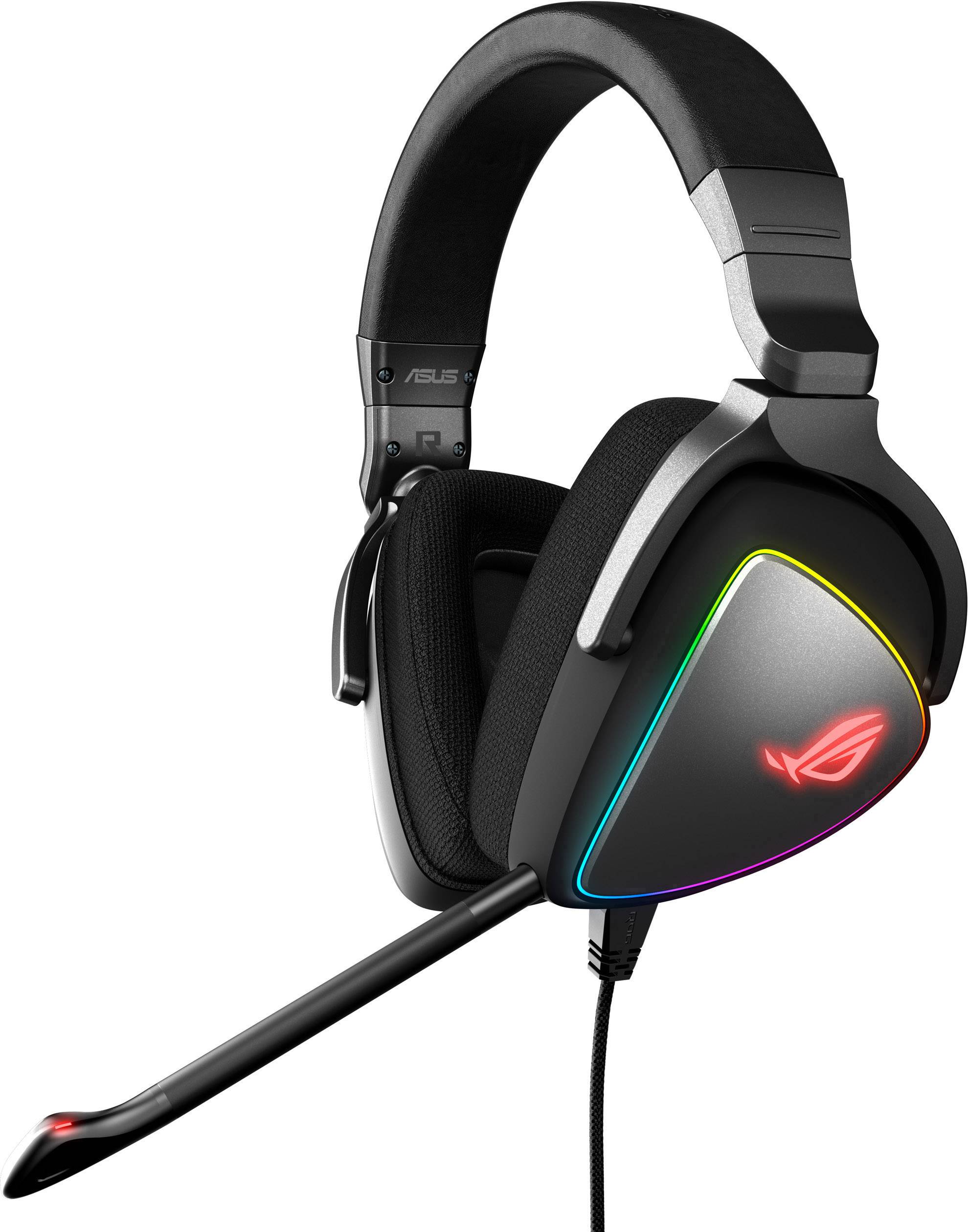 Asus ROG Delta Gaming Over-ear headset Corded (1075100) Stereo Black Microphone noise cancelling Volume control, Microphone mute