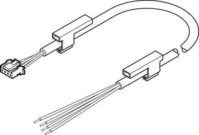 FESTO 572576 Sensor/actuator cable 2.50 m No. of pins (RJ): 4 1 pc(s)