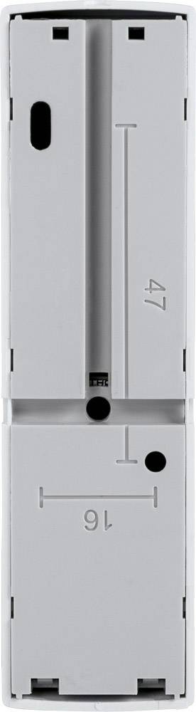 A grey, rectangular plastic component with the print '16' and '47', potentially a housing or a module section piece.