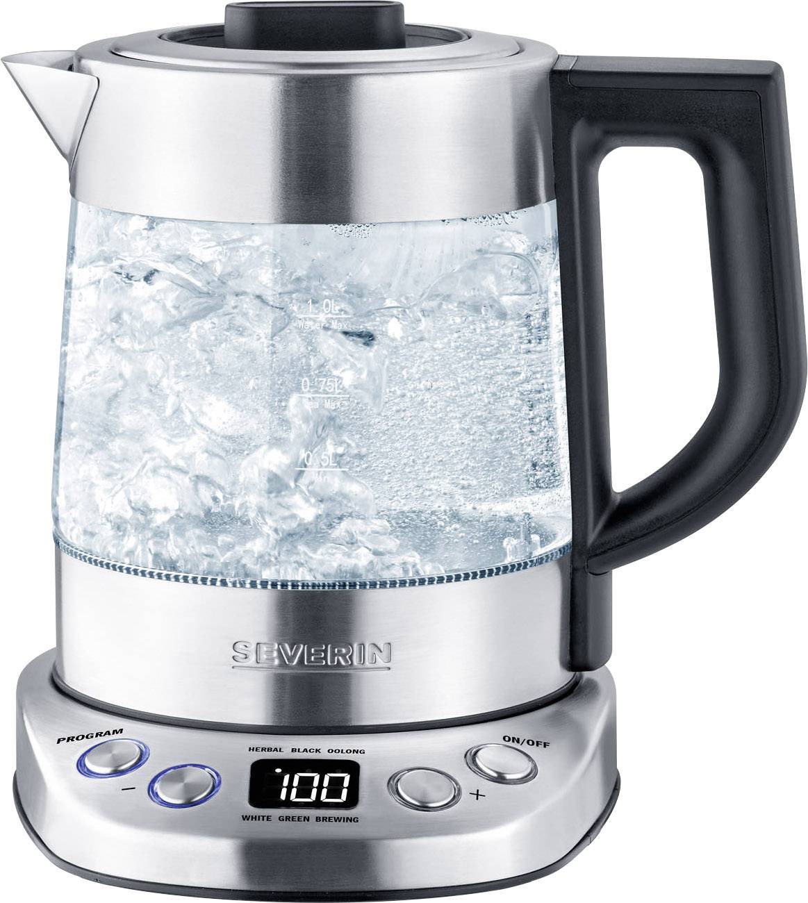 Severin WK 3473 Tea maker Glass, Stainless steel
