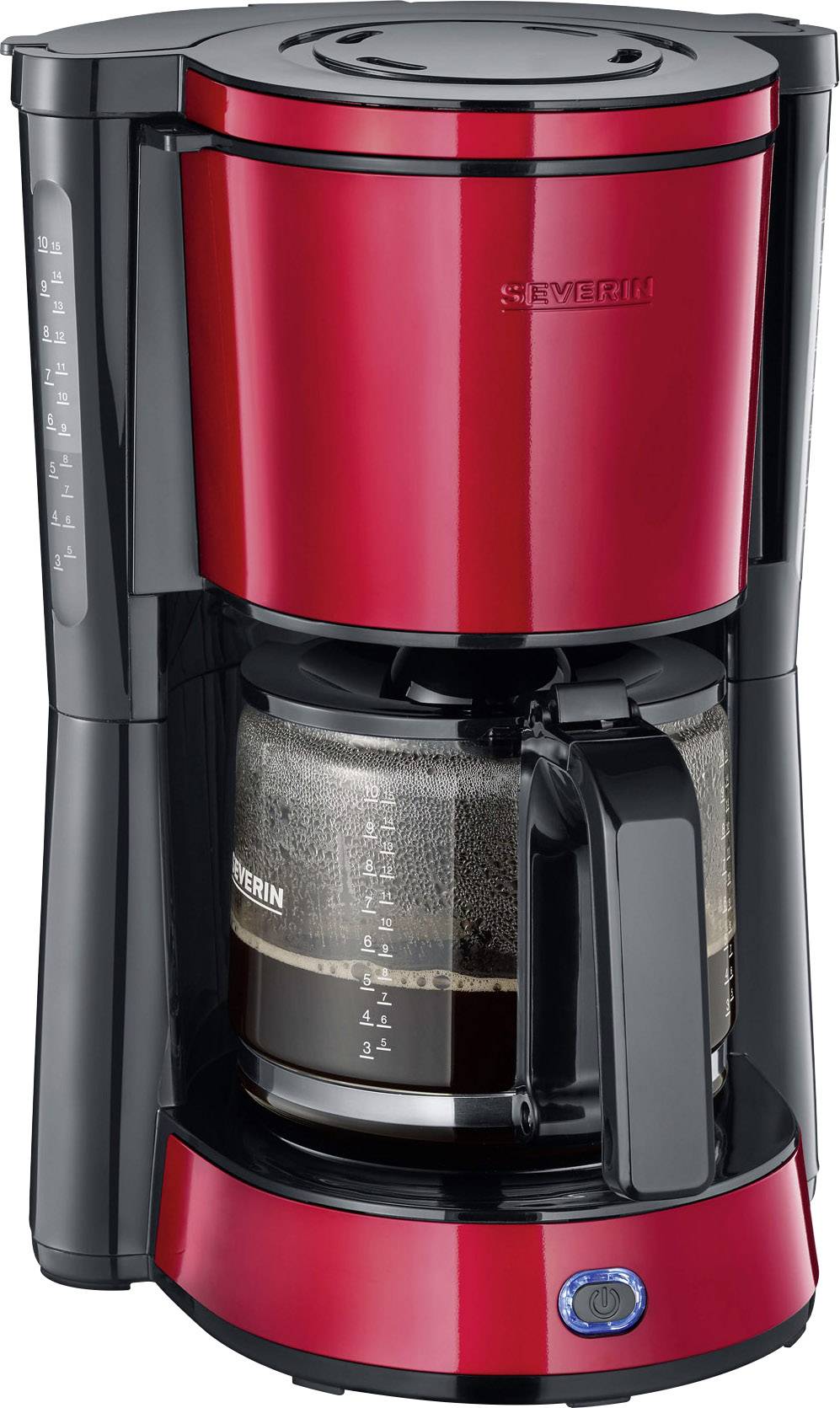 Severin KA 4817 Coffee maker Red (metallic), Black Cup volume=10