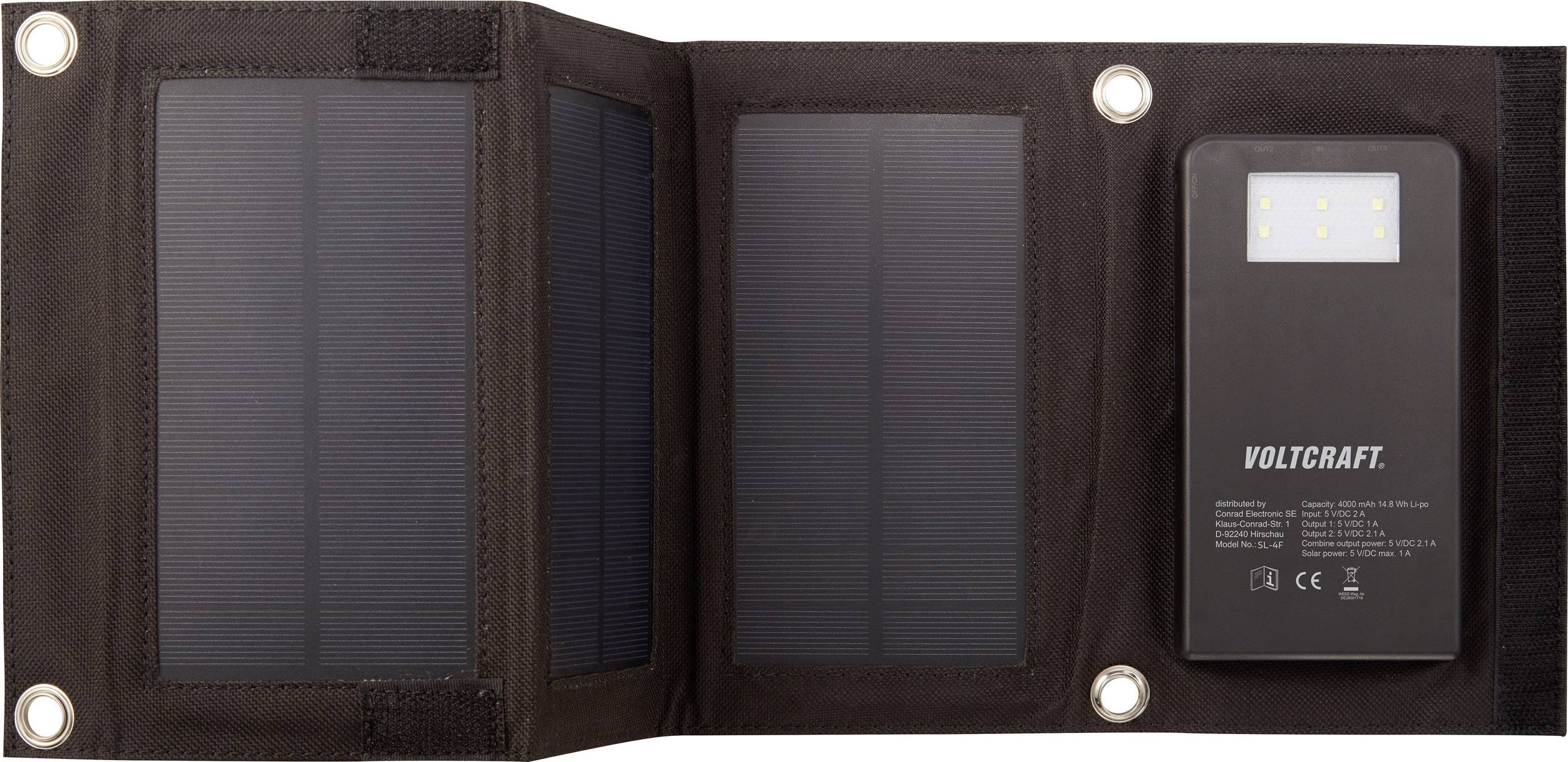 VOLTCRAFT SOLAR CHARGER 5W & POWERBANK Capacity (mAh, Ah) 4000 mAh