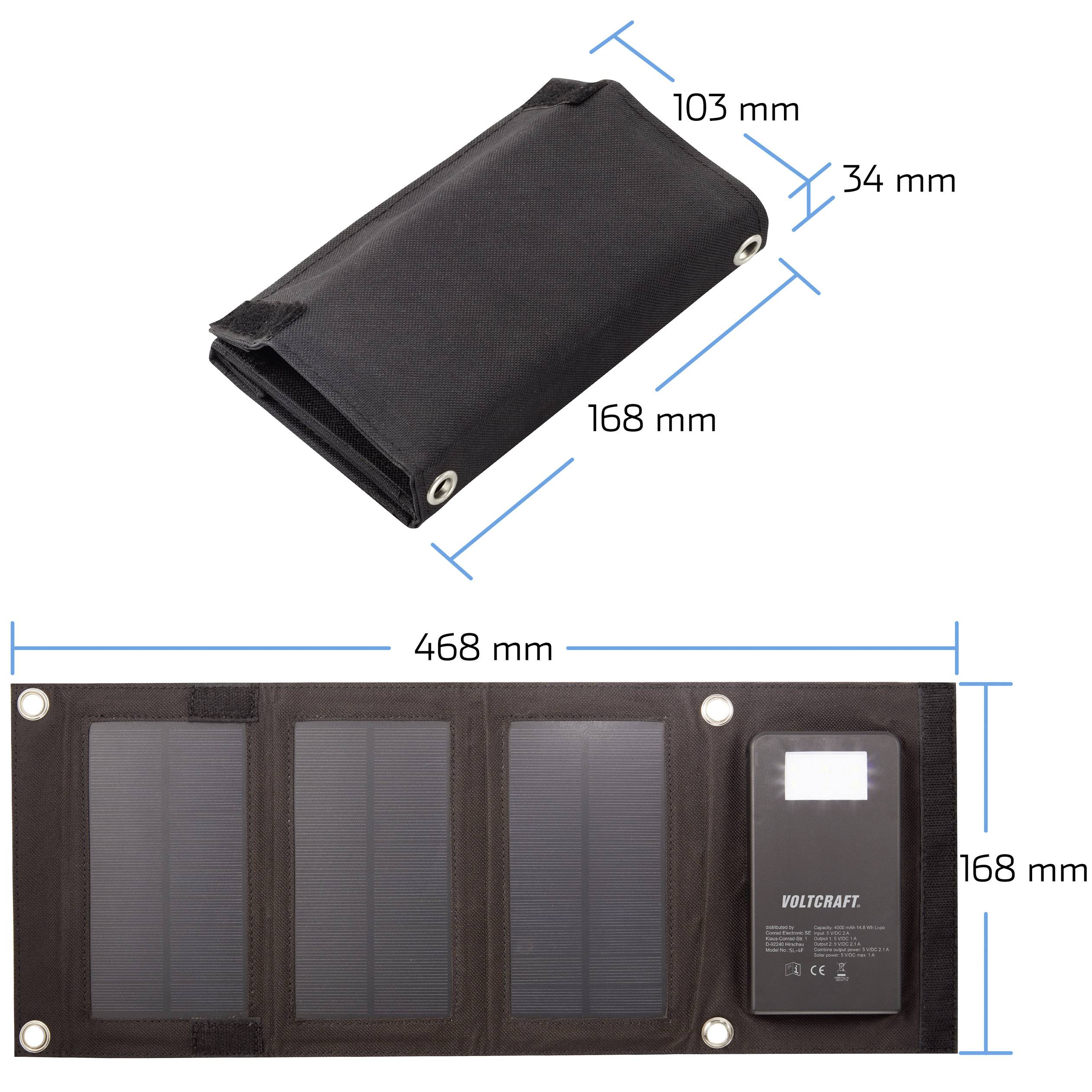 VOLTCRAFT SOLAR CHARGER 5W & POWERBANK Capacity (mAh, Ah) 4000 mAh