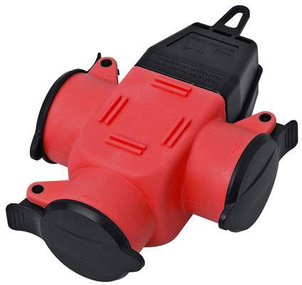 interBär 9007-002.01 3-way connector Rubber 230 V Red IP44