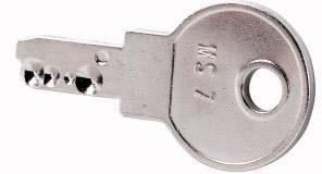 A silver key with multiple notches and a small hole near the tip, with the letters and numbers 'WS 1' engraved on the handle.
