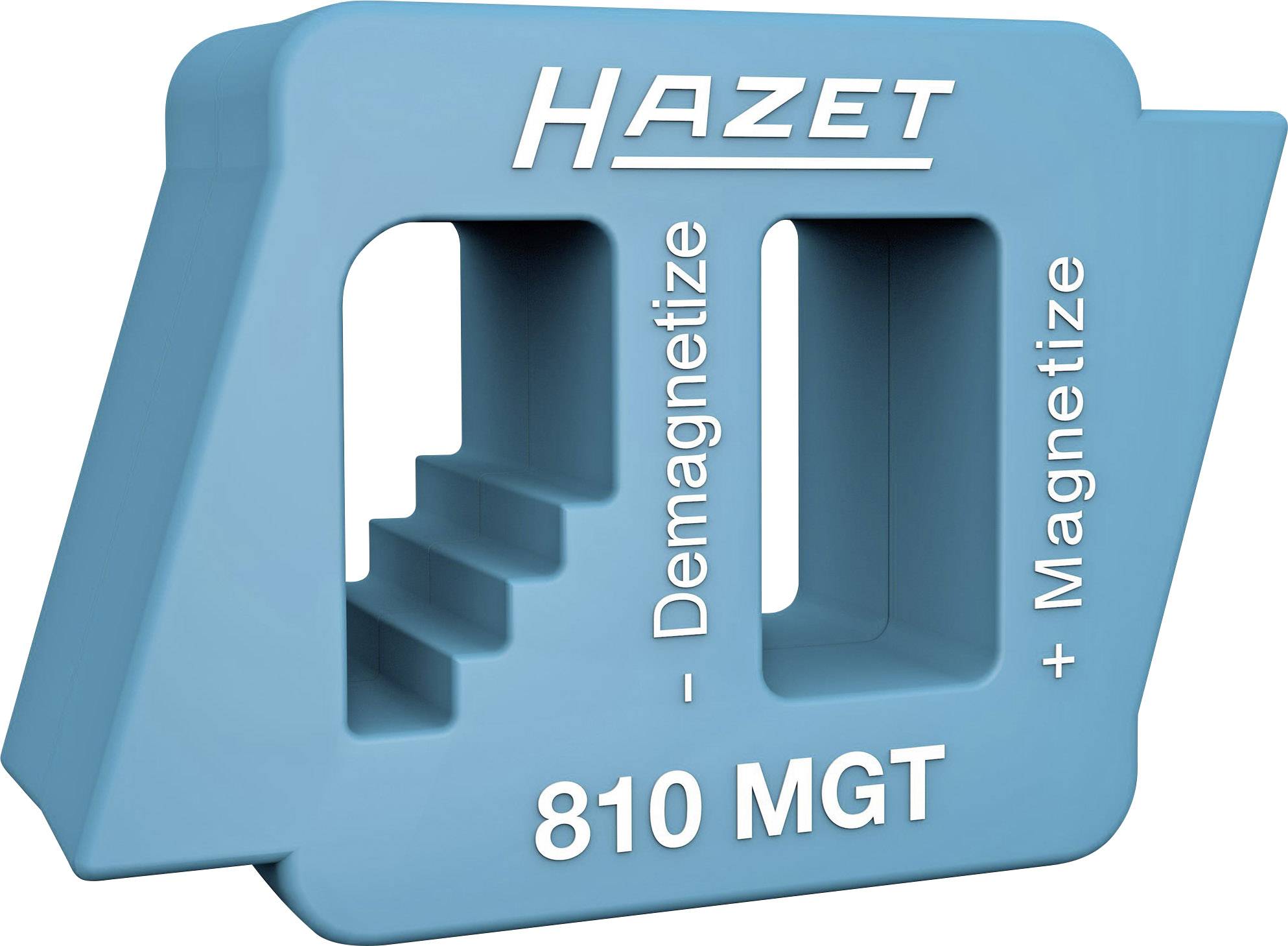Blaues Werkzeug von Hazet zur Magnetisierung und Entmagnetisierung von Schraubendrehern und anderen Metallwerkzeugen, Modell 810 MGT.