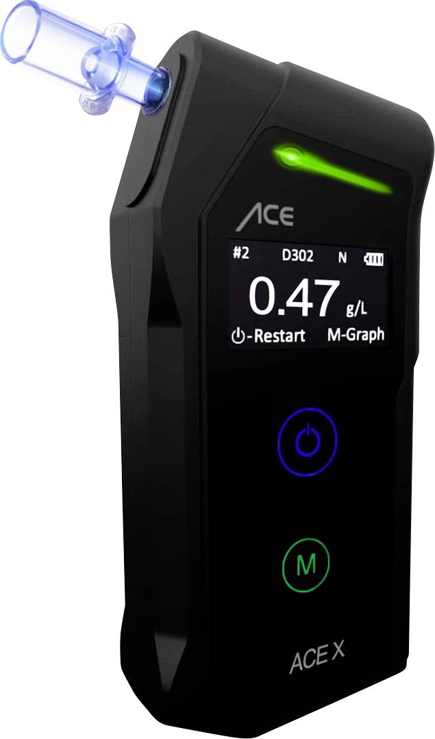 ACE X Breathalyser Black 0.0 up to 5 ‰ Incl. display