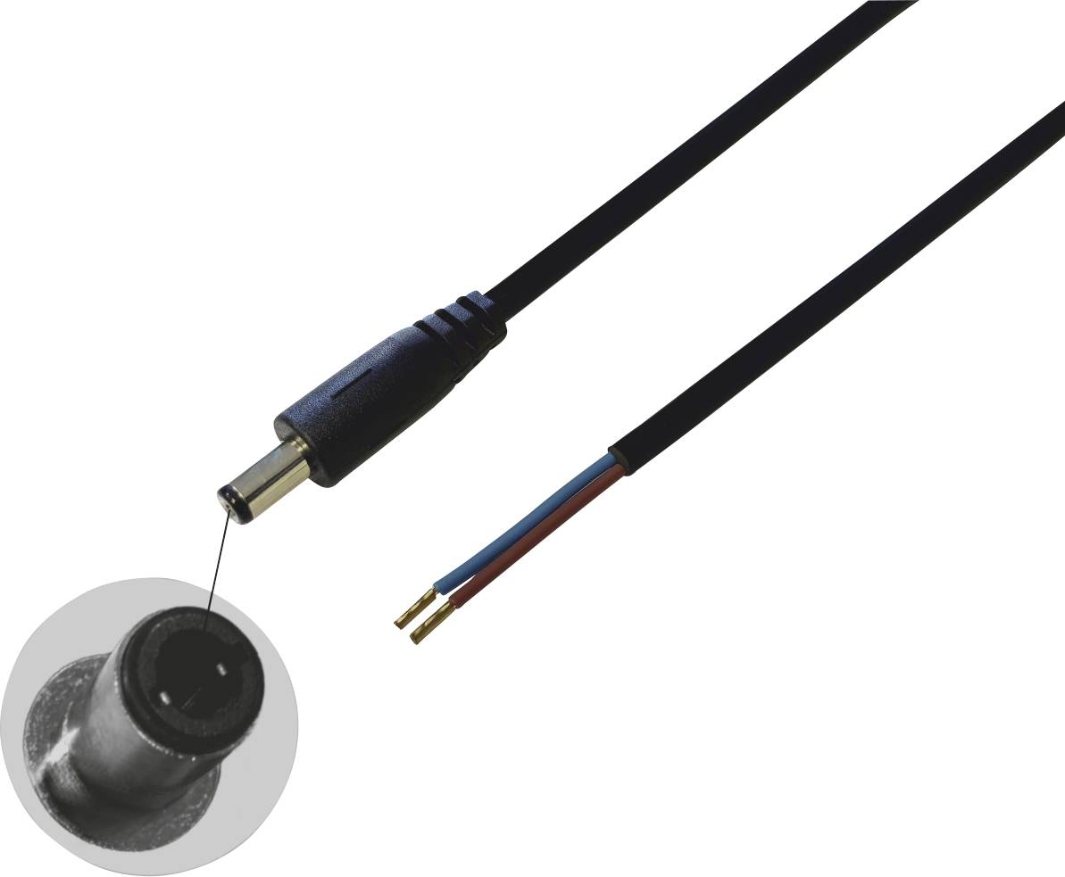 BKL Electronic 075831 Low power cable Low power plug - Open cable ends 5.50 mm 2.50 mm 2.00 m 1 pc(s)
