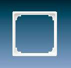 A white square frame on a blue background, without any discernible pattern or image within the frame.