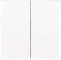 Two white, rectangular light switches side by side on a white wall.