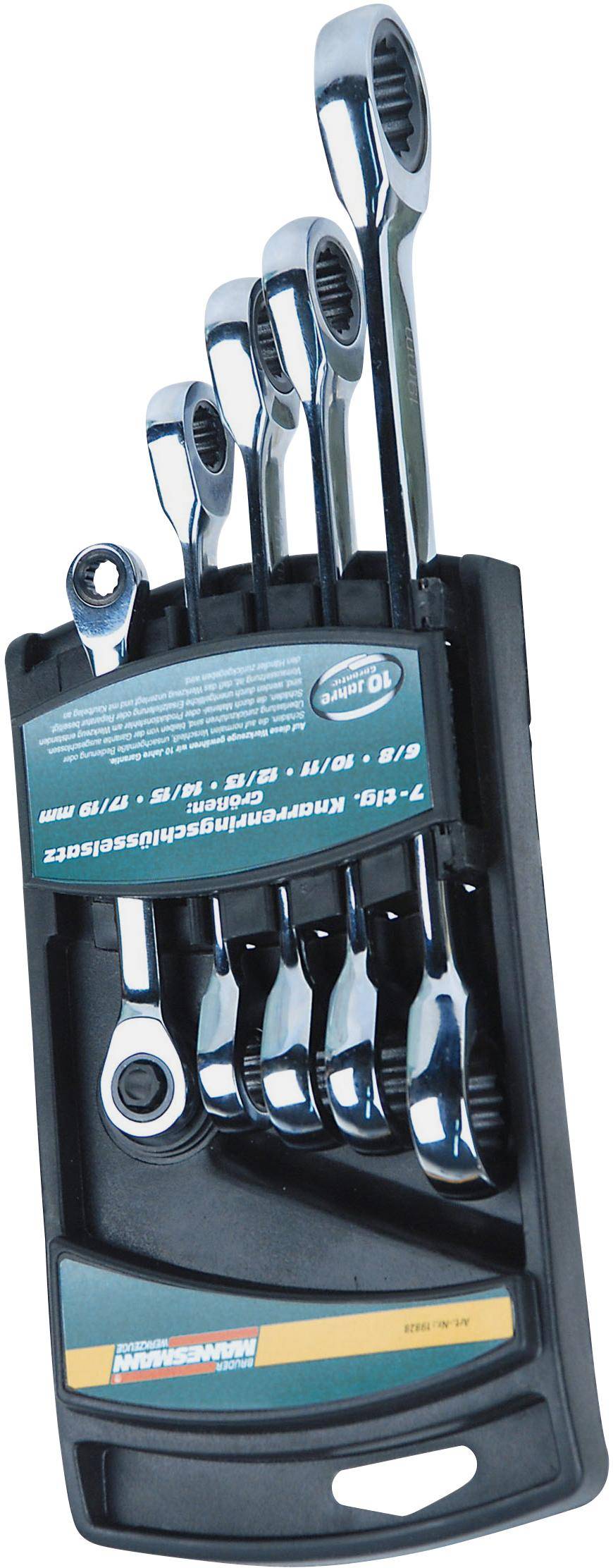 Brüder Mannesmann M19828 Ratcheting box wrench 5-piece Spanner size (metric) 6 - 19 mm