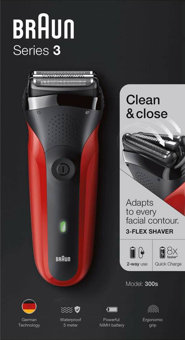 Braun Series 3 300s Foil shaver Red