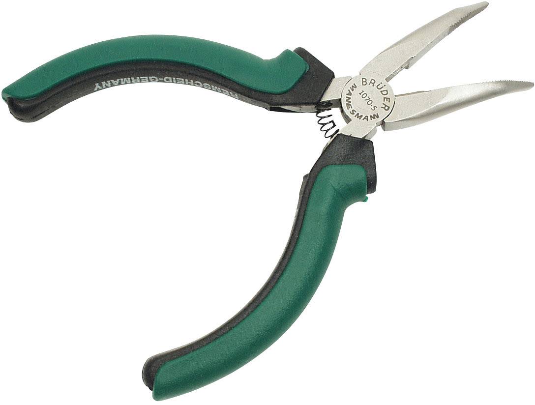 A green and black pair of pliers with a sharp, tapering point, ideal for precise gripping and cutting in craftwork.