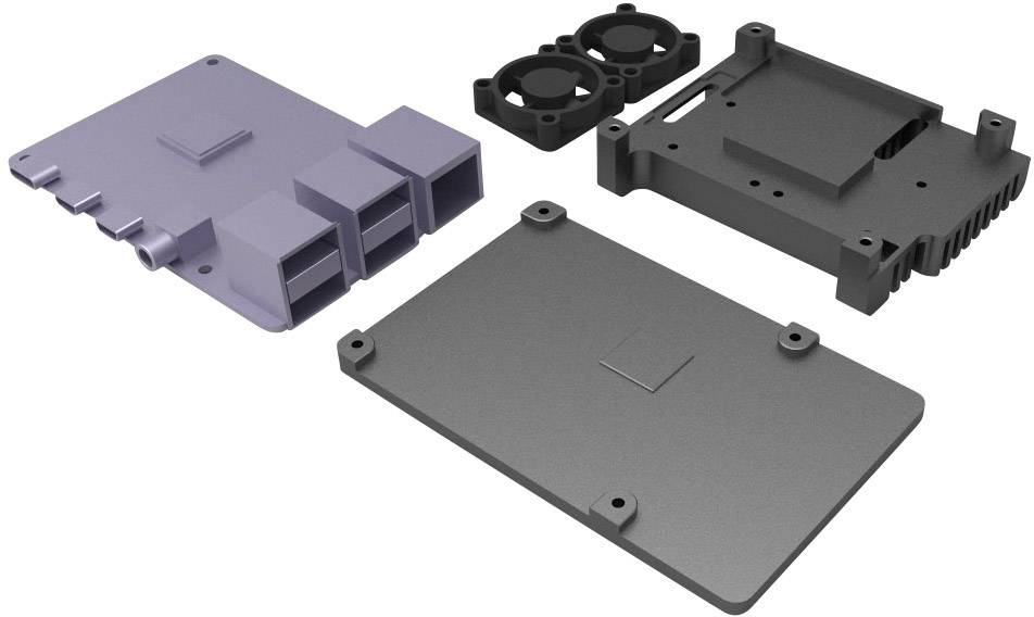Joy-it Armor Case BLOCK ACTIVE SBC housing Compatible with (development kits): Raspberry Pi® Active cooling Black