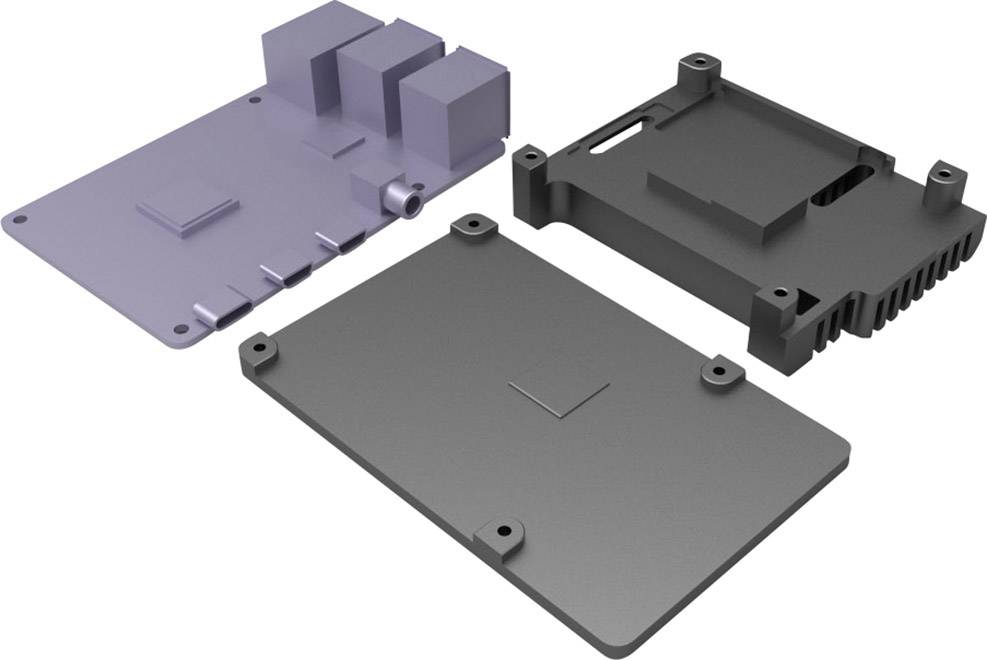 Joy-it ARMOR Case BLOCK SBC housing Compatible with (development kits): Raspberry Pi® Passive cooling Black