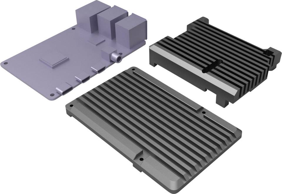 Joy-it ARMOR Case BLOCK SBC housing Compatible with (development kits): Raspberry Pi® Passive cooling Black