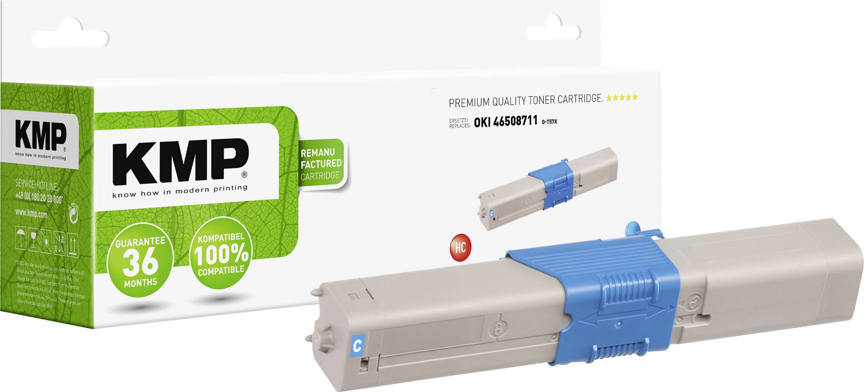 KMP Toner replaced OKI 46508711 Compatible Cyan 3000 Sides O-T57X 3360,3003