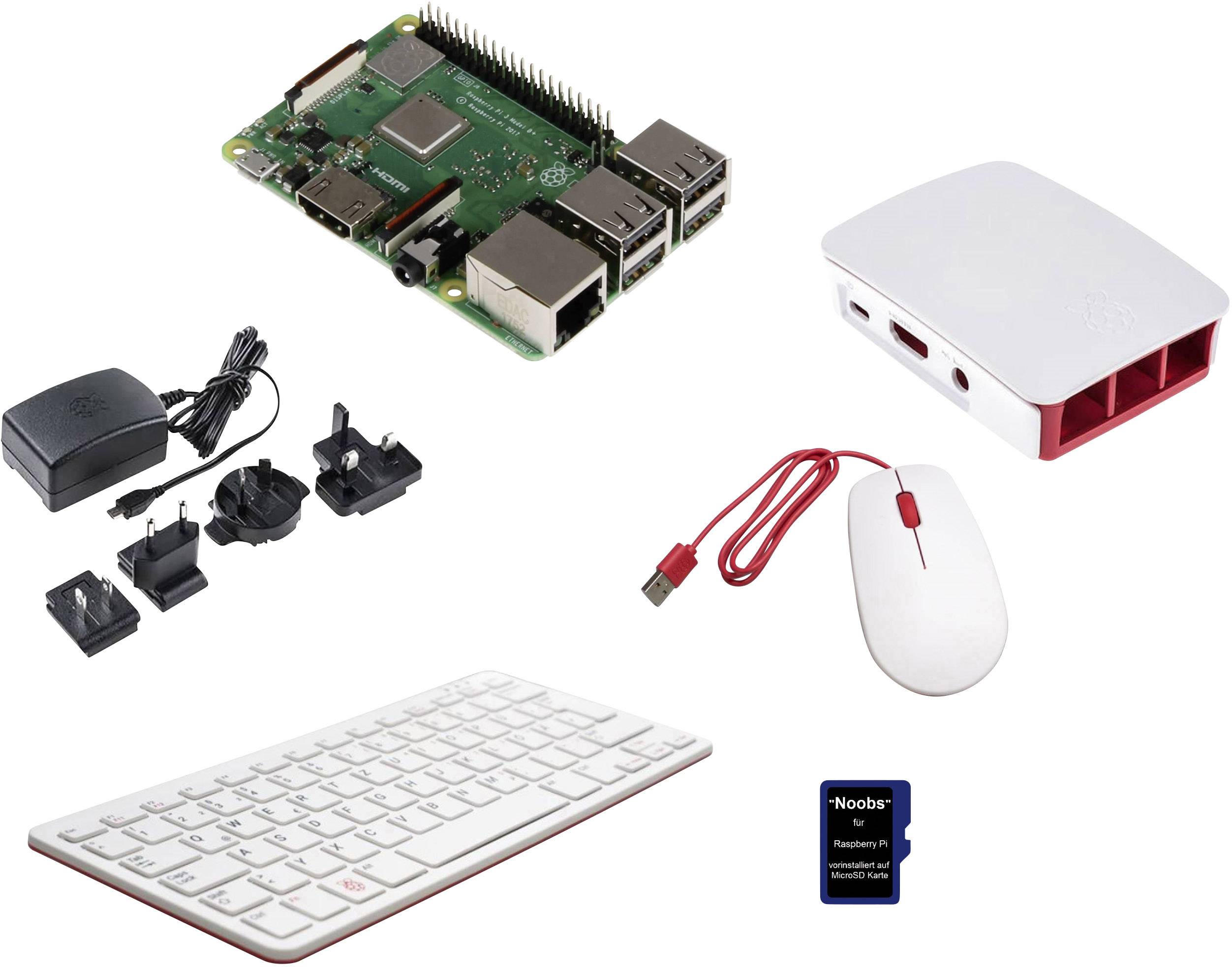 Raspberry Pi® Desktop Kit Raspberry Pi® 3 B 1 GB 4 x 1.2 GHz Keyboard, Mouse, Noobs OS, PSU, Housing, HDMI cable