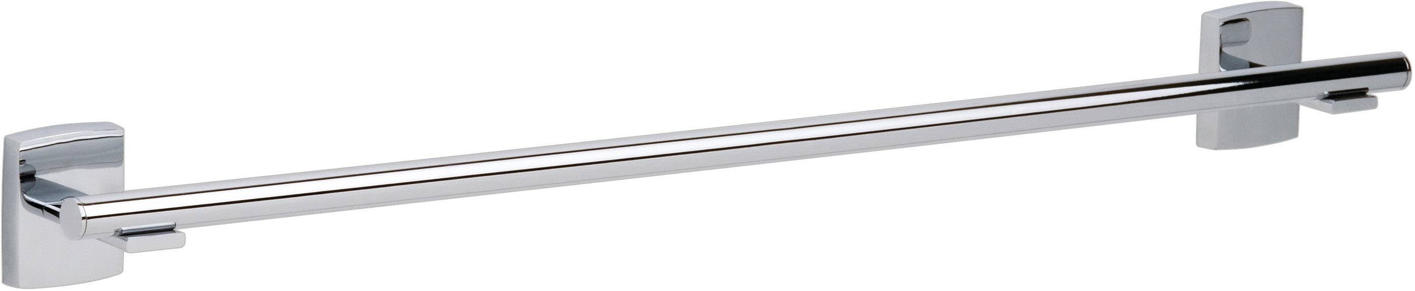 A chrome-plated towel rail with a simple, modern design, for horizontal wall mounting in the bathroom.