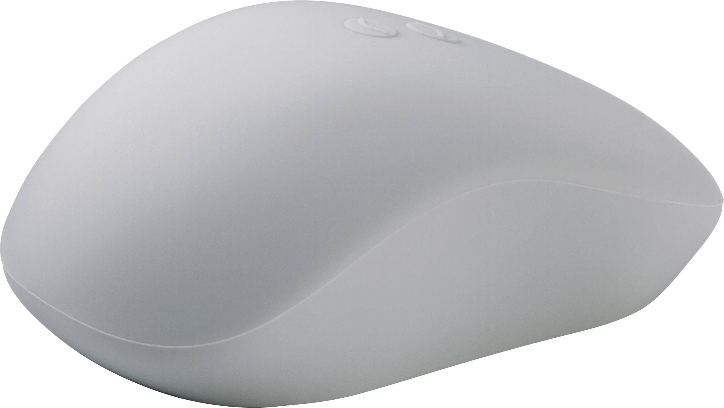 White wireless computer mouse, minimalist design, smooth surface.(Note: The translation is already very close to British English and doesn't require significant changes.)
