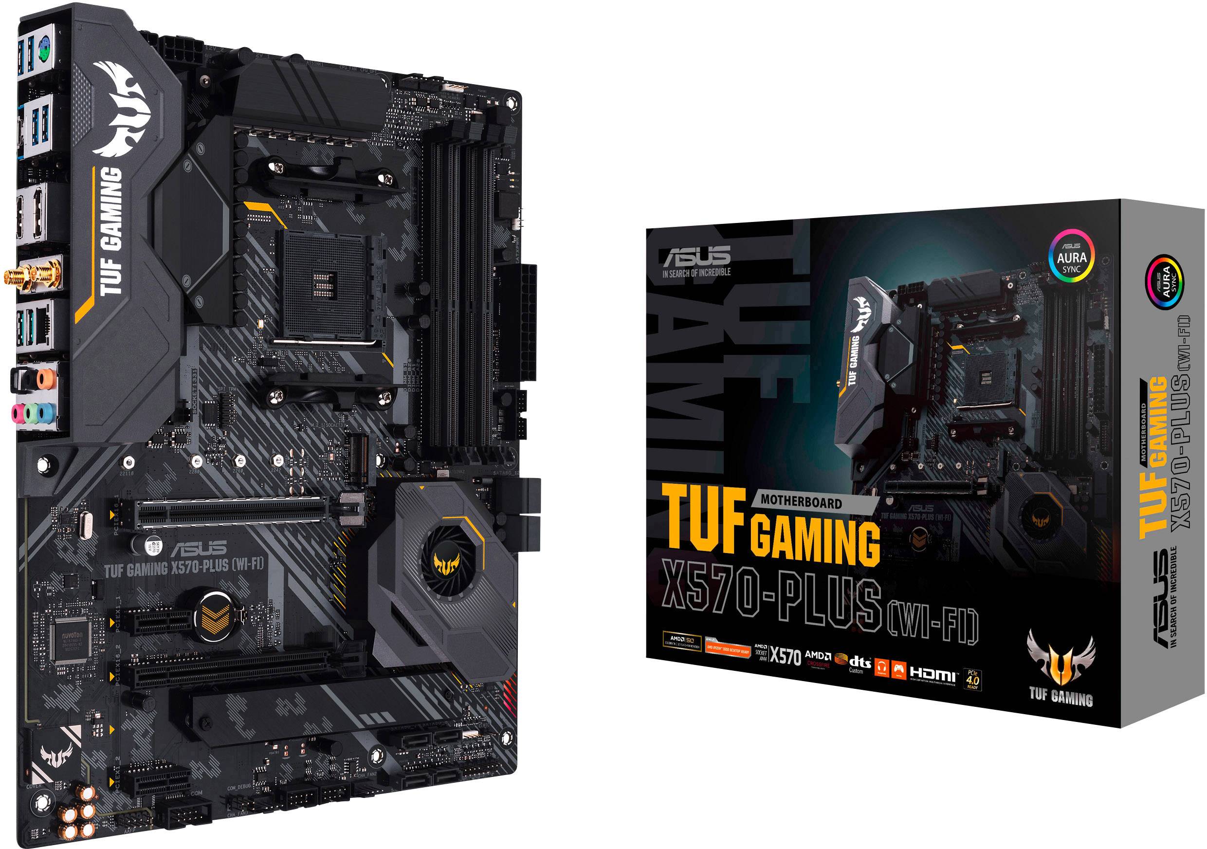 Asus TUF Gaming X570-Plus (WI-FI) Motherboard PC base AMD AM4 Form factor (details) ATX Motherboard chipset AMD® X570