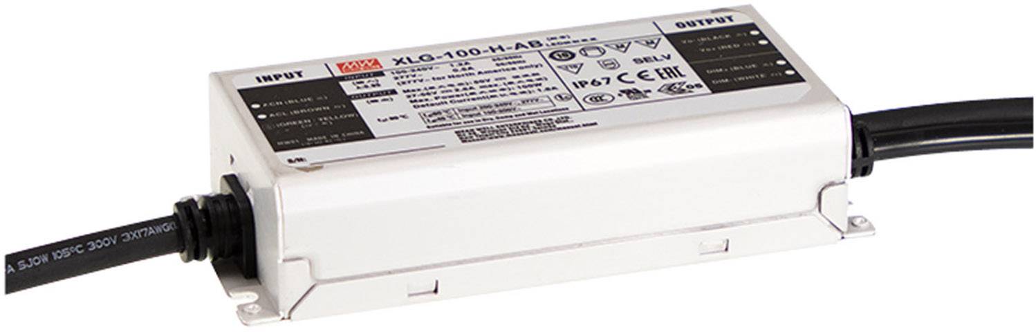 MEAN WELL XLG-100-12-A LED driver Constant voltage, Constant current 96 W 4 - 8 A 12 V DC PFC circuit, Outdoor, adjustable, Surge