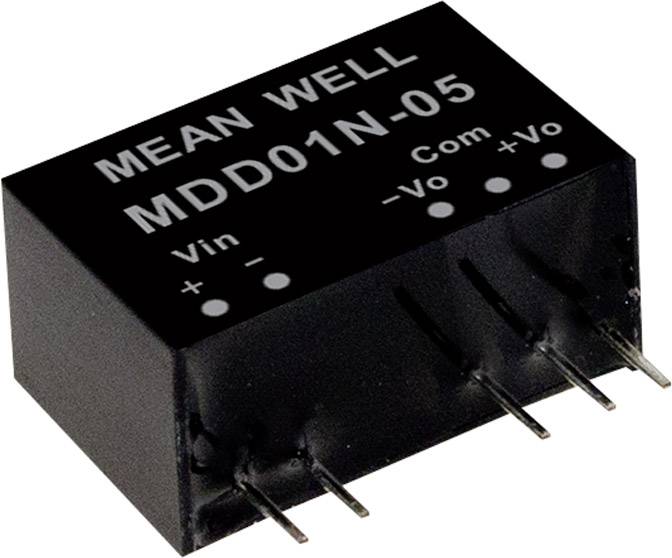 MEAN WELL MDD01M-05 DC/DC converter (module) 100 mA 1 W No. of outputs: 2 x Content 1 pc(s)