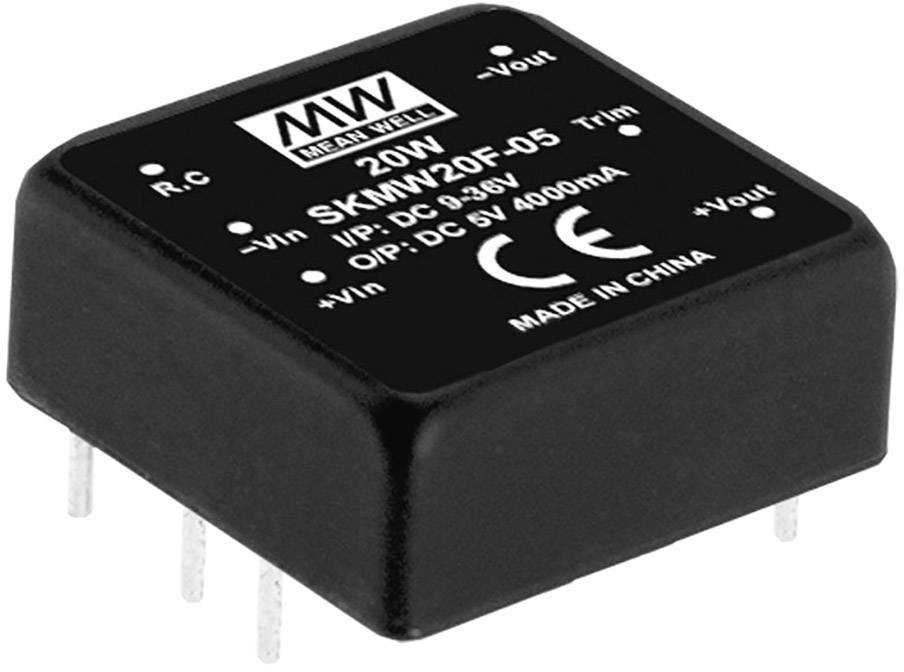 MEAN WELL SKMW20F-05 DC/DC converter 4 A 20 W No. of outputs: 1 x Content 1 pc(s)