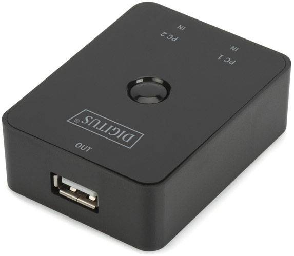 Digitus DA-70135-2 1+2 ports USB 2.0 changeover switch Black