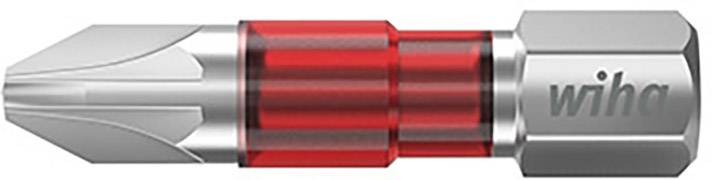 A silver bit with a red plastic ring, marked with 'wiha'. Suitable for screwdrivers or bit holders.