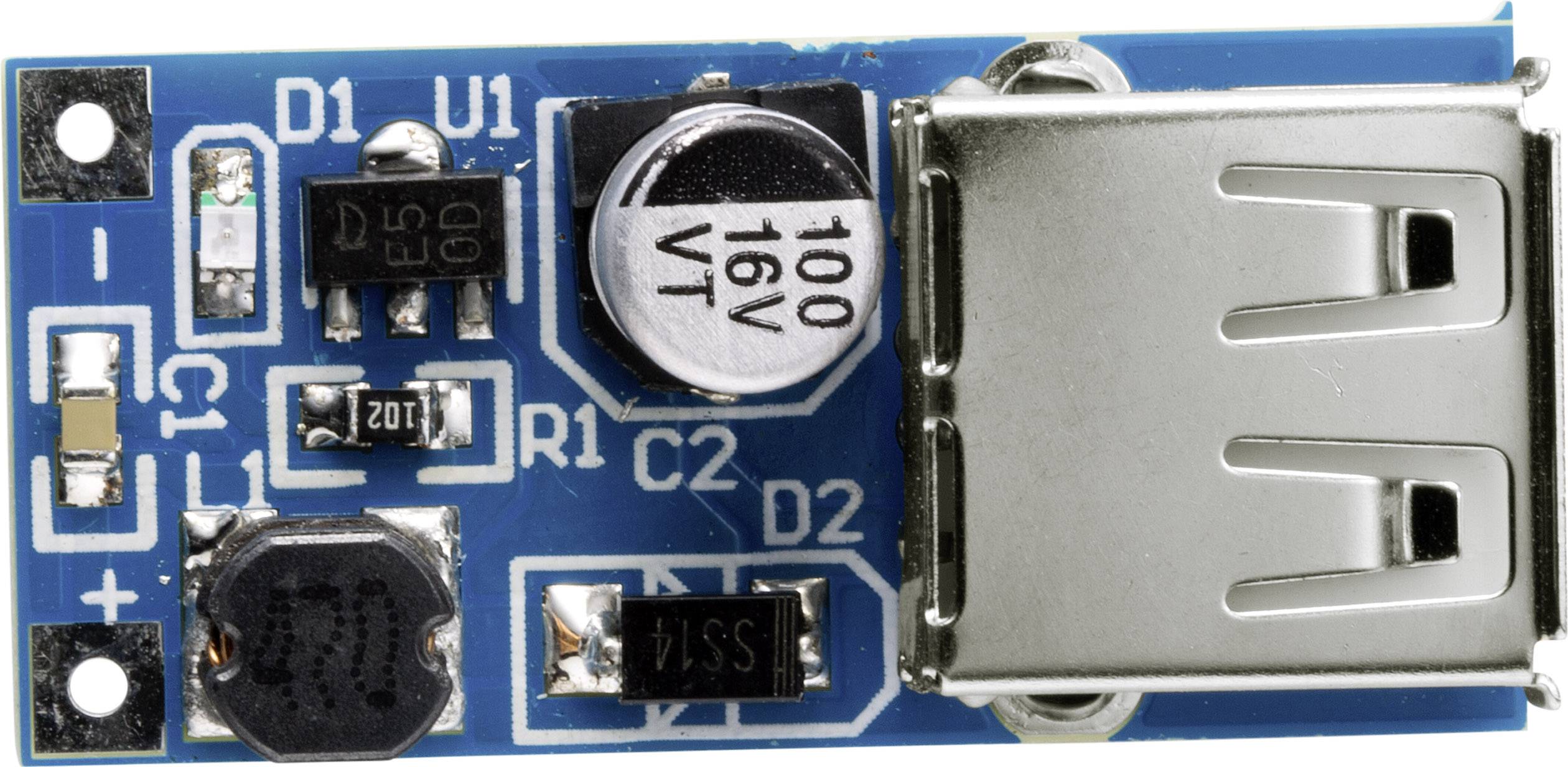 TRU COMPONENTS TC-8579904 1 pc(s) DC-DC boost module/(2.5 V-5V) 600 mA USB 5 V (2 pcs) suitable for (Arduino board): Arduino