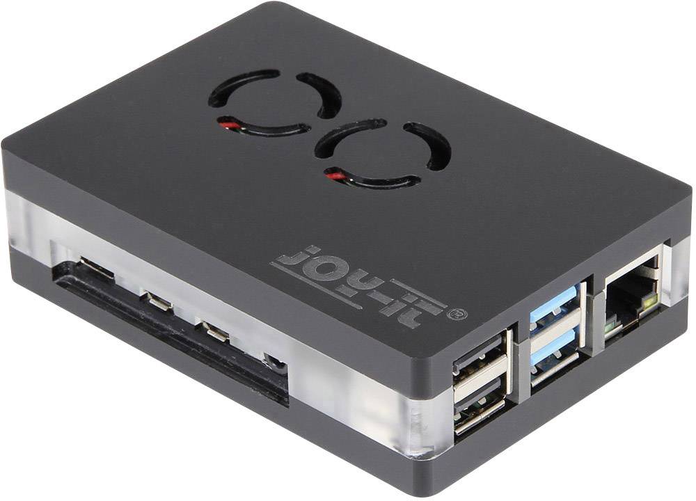 A black enclosure with multiple USB ports and ventilation slots, possibly for a small computer or electronic device.