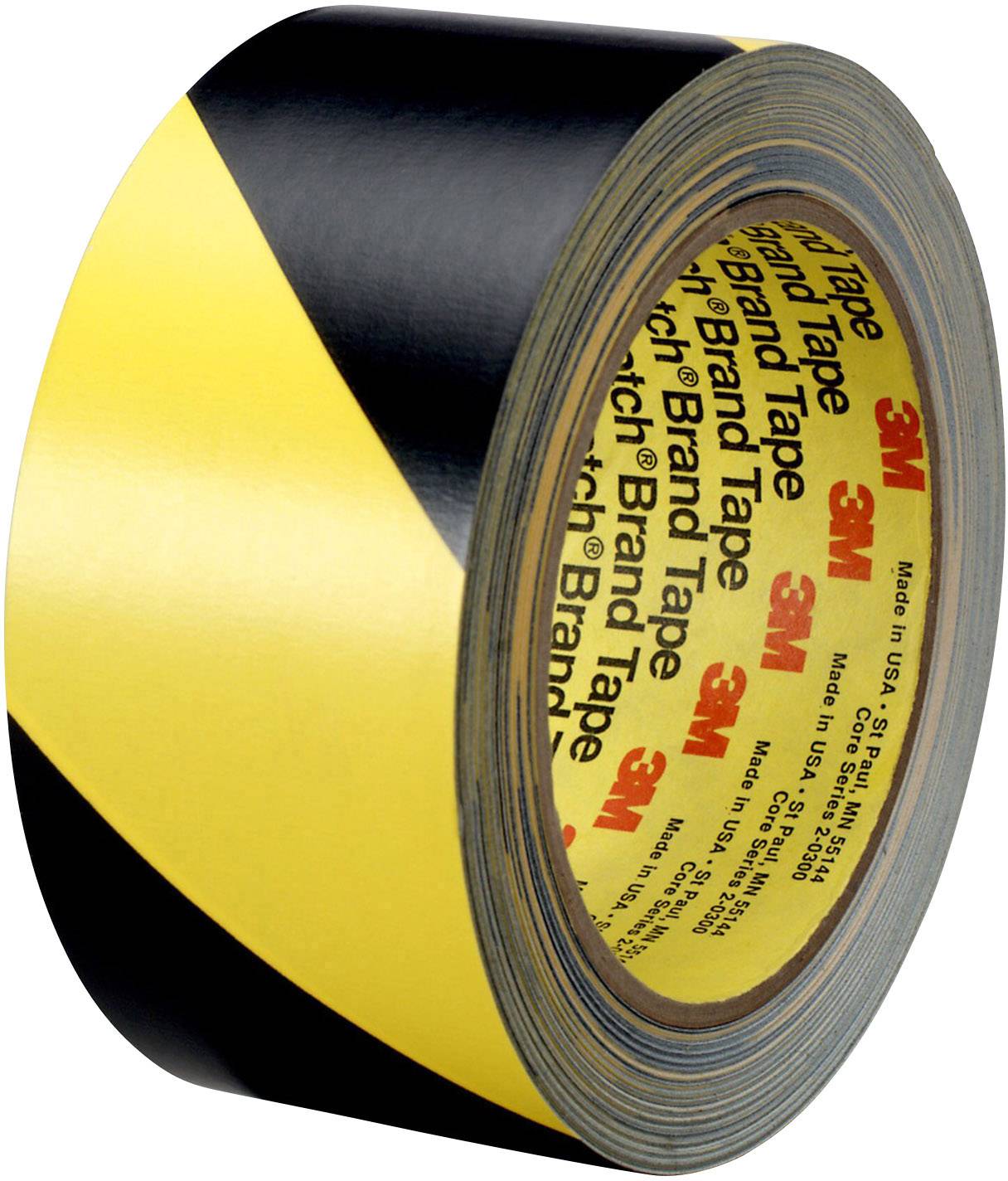 A roll of black and yellow marking tape with visible 3M logo, used for safety marking or demarcation.