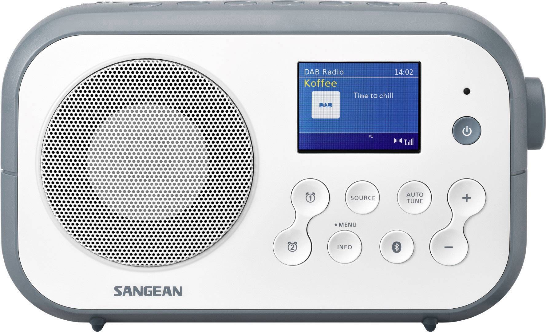 Sangean DPR-42BT White-Stone Blue Portable radio DAB+, FM Bluetooth White, Stone