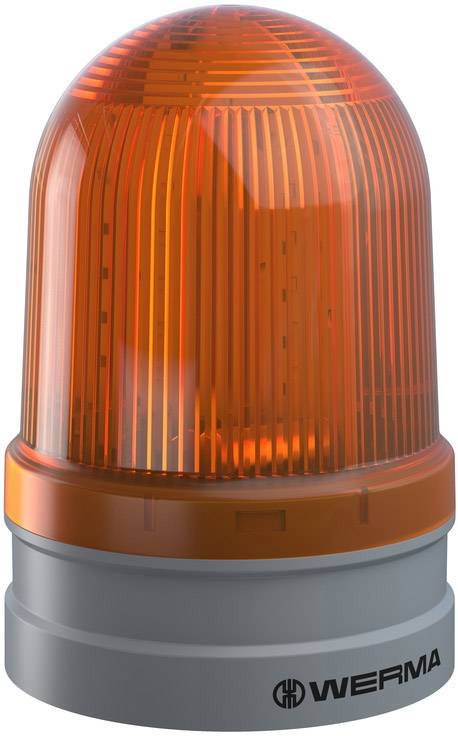Orange warning light with vertical lines. Lower grey base bears the inscription 'WERMA'.