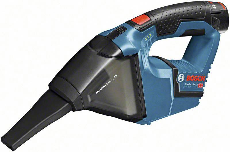 Bosch cordless vacuum cleaner, Professional 12V model, with narrow nozzle, suitable for cleaning small areas and corners.