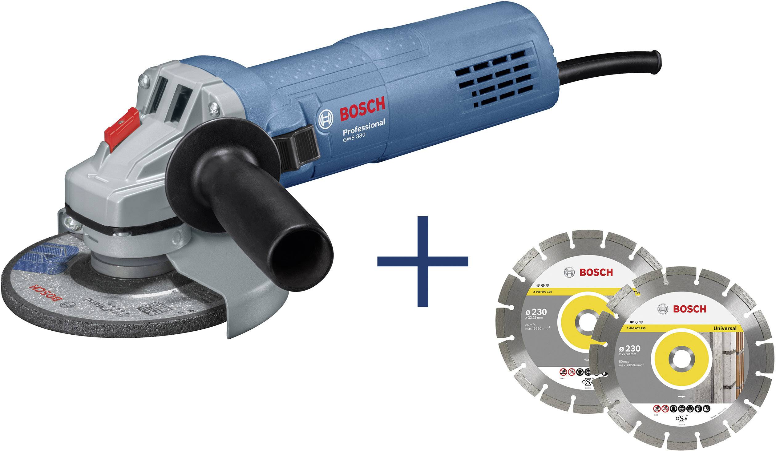 Bosch Professional 060139600B Angle grinder 125 mm incl. accessories 880 W