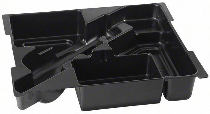 A black plastic insert with multiple compartments for storing and organising items.<br><br>Note the changes:<br>- 