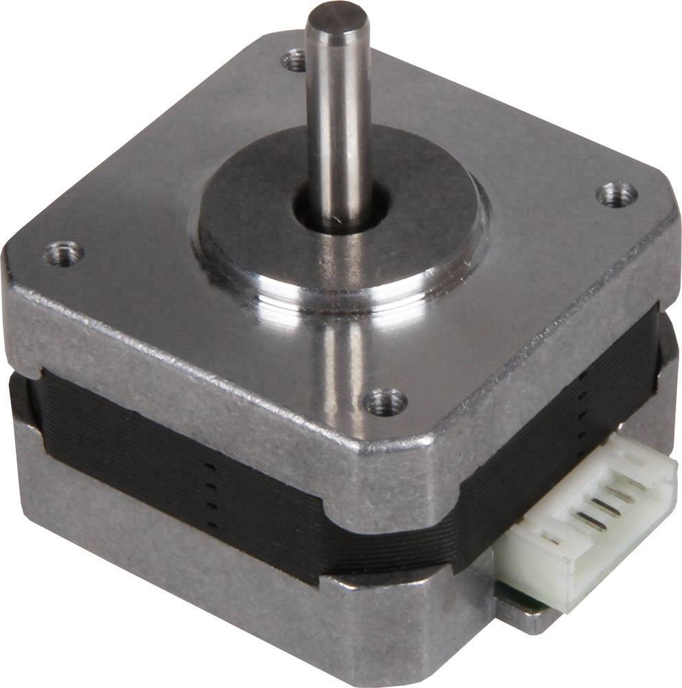 A square stepper motor with a metal housing and plug connector, suitable for precise control in robotics or CNC applications.