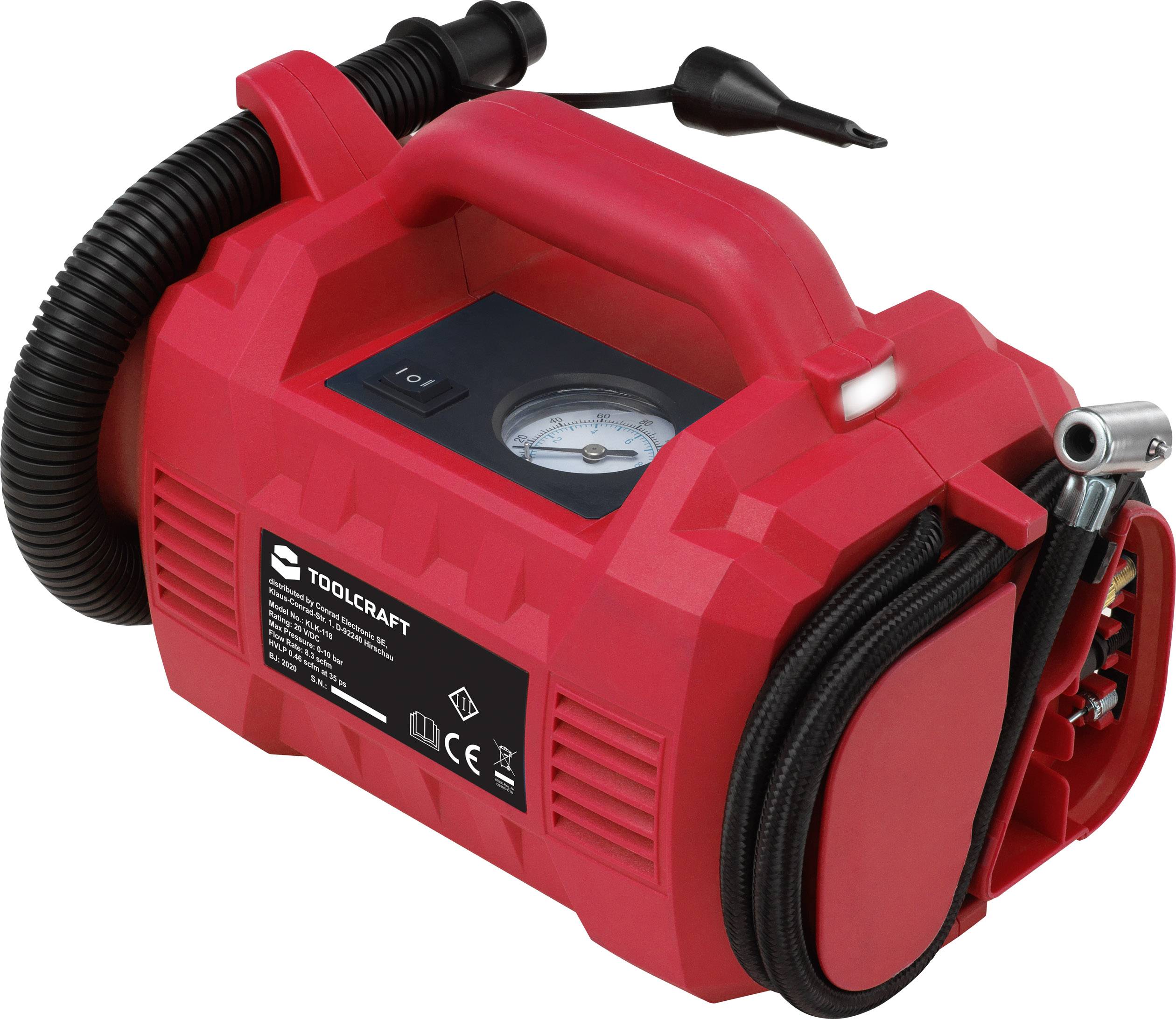 TOOLCRAFT KLK-118 / TAWB-200 Cordless Compressor, 10 bar 20 V