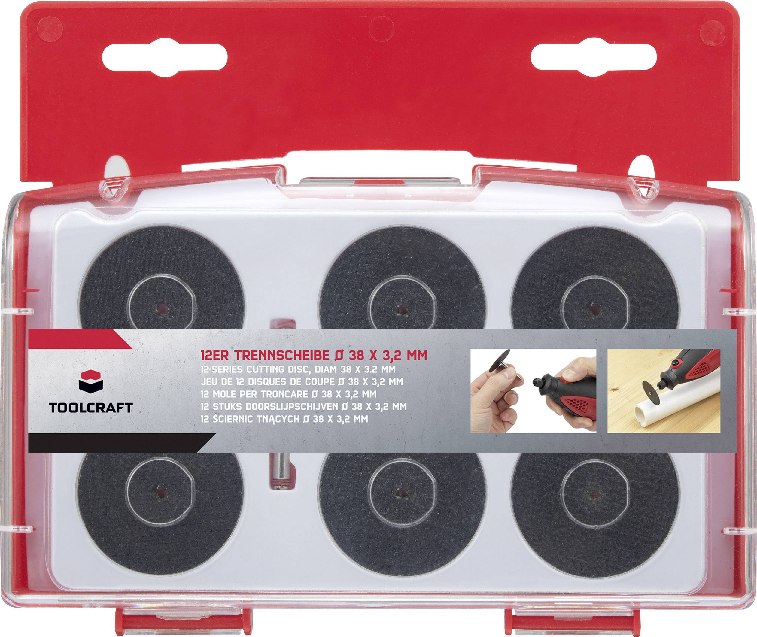 TOOLCRAFT 2149781 Cutting disc set 12-piece 38 mm 1.8 mm