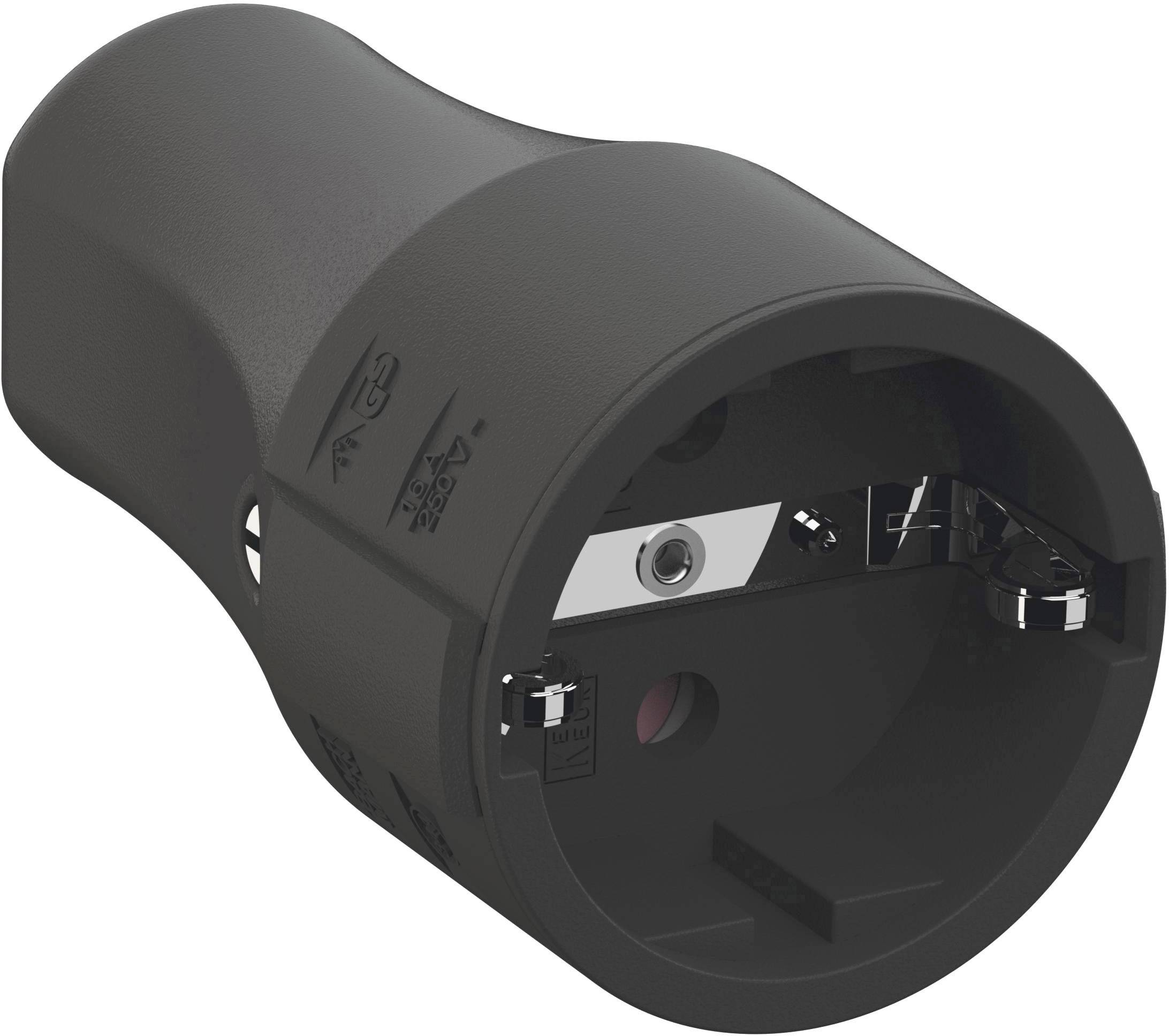 Bachmann 960.103 Safety mains socket Polypropylene 250 V Black IP20