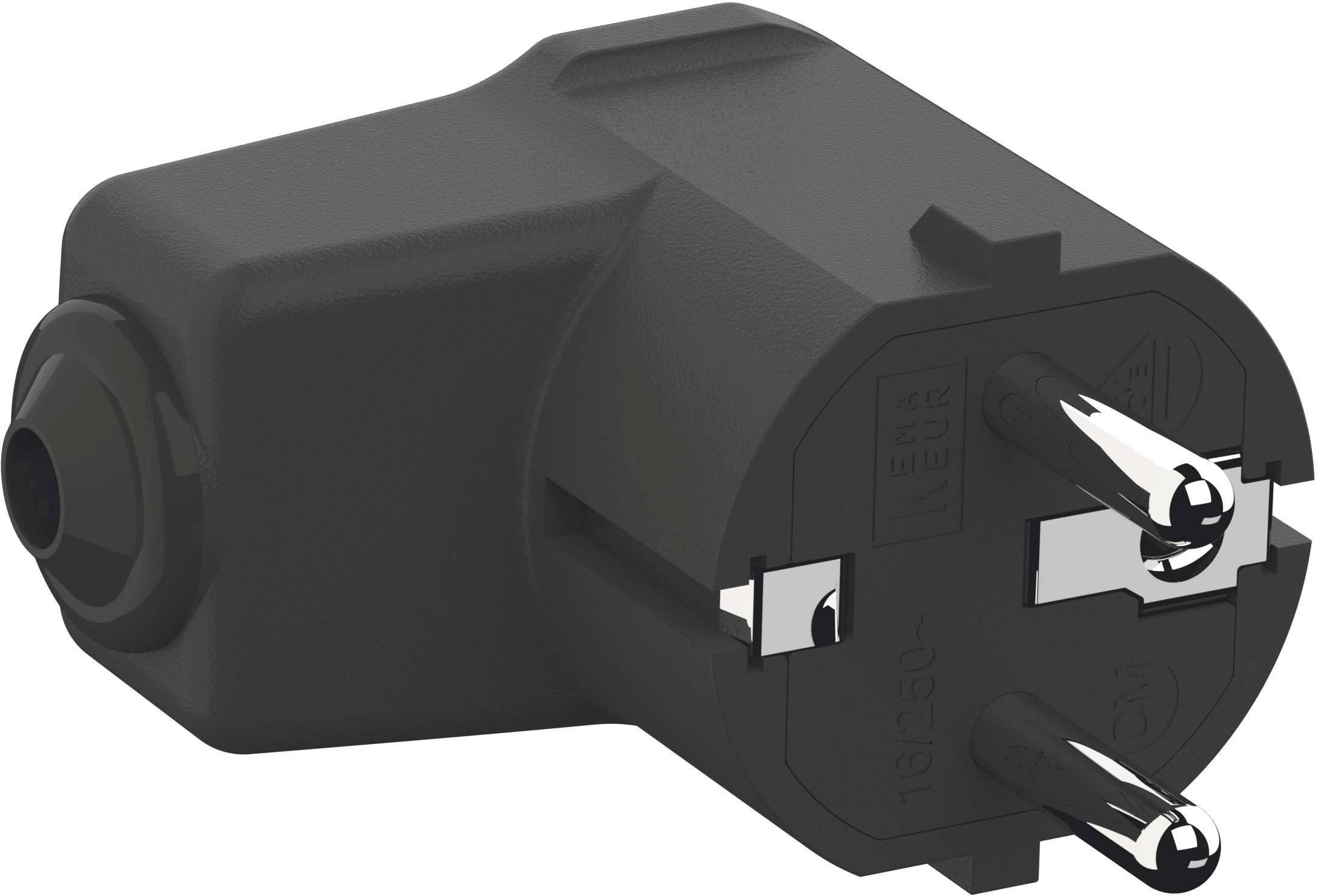 Bachmann 960.102 Safety L-shape mains plug Polypropylene 250 V Black IP20